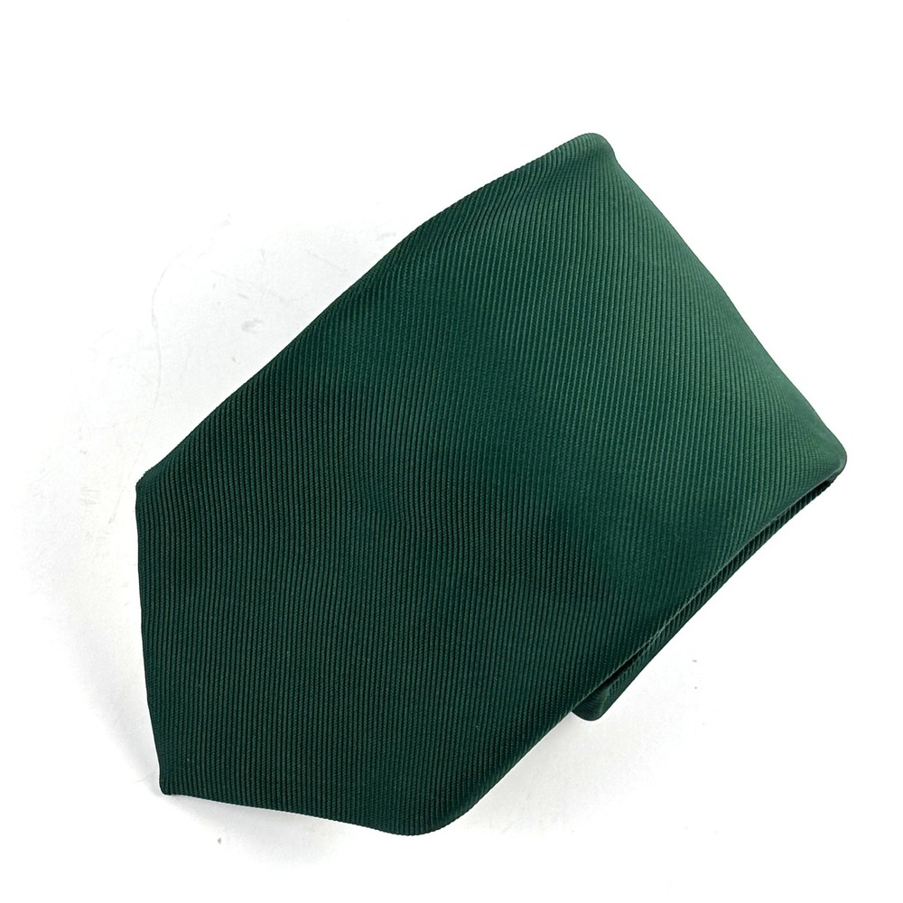 VTG Sears Necktie Mens OS Green Good Vintage Solid Ribbed Polyester Tie Retro MC